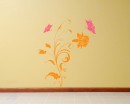 Beautiful Flowers with Butterflies  Wall Art Decal
